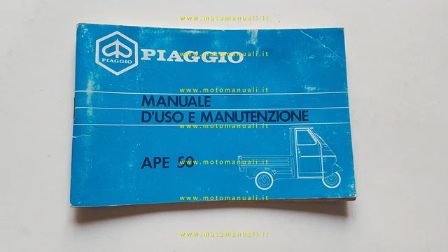 Piaggio Ape 50 TL6T 1989 manuale uso manutenzione libretto originale motocarro