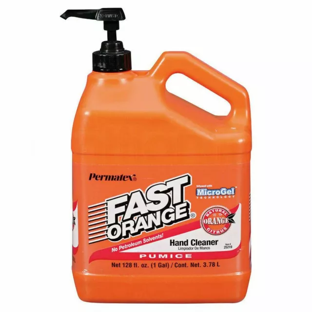 Fast Orange Hand Cleaner Pumice Lotion Workshop Garage Scrub 3.7 Litre Pump