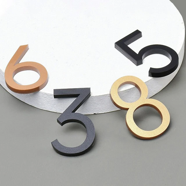 Acrylic Number Insert ACRYLIC NUMBER PLATE House Address Black Door Street Sign Self-Adhesive ...