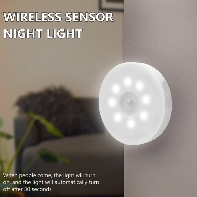 LED MOTION SENSOR Light USB Rechargeable PIR Wireless Cabinet Stair ...