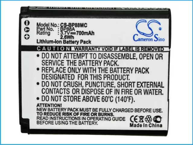 BP88A Battery for Samsung DV200  DV300  DV300F  DV305  DV305F  Li-ion 700 mAh
