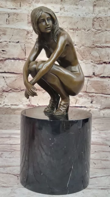 Bronce Caliente Reparto Carne Niña Bailarina Escultura Estatua Figura Realista