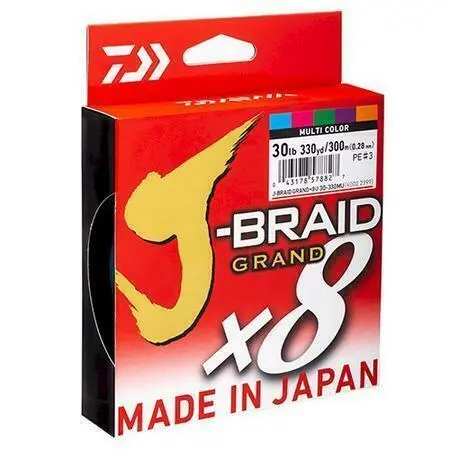 Daiwa J Braid Grand x8 300m Multi Colour PE Fishing Line - Choose Lb BRAND NEW @