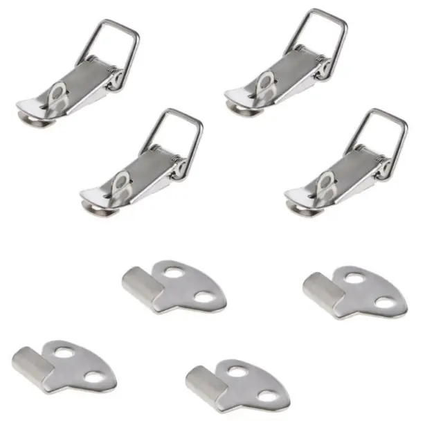 4 Pcs Hardware Cabinet Boxes Spring Loaded Latch Catch Toggle Hasp