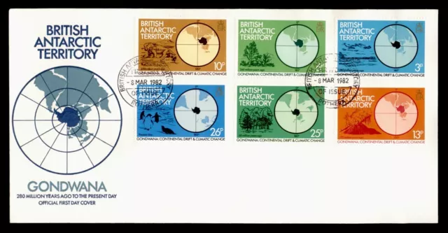 DR WHO 1982 BRITISH ANTARCTIC TERRITORY FDC GONDWANA CACHET COMBO j84403