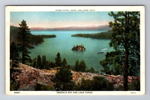 Lake Tahoe CA-California, Emerald Bay, Lake Tahoe, Antique Vintage Postcard