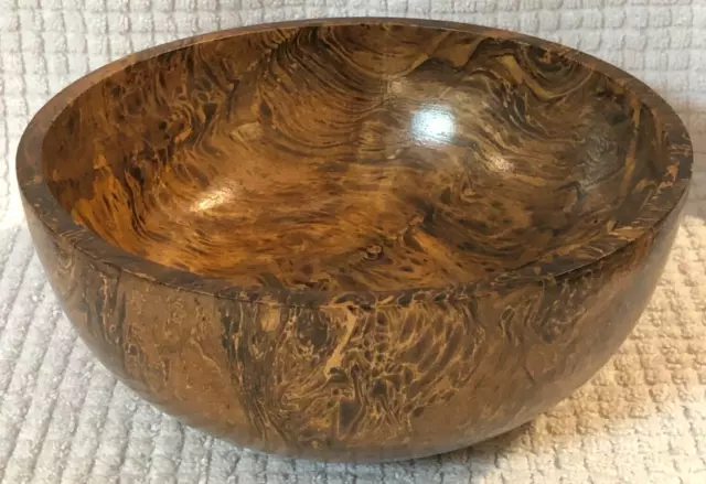 PIERRE'S PANTRY HAND CRAFTED MANGO WOOD SALAD CHIPS SERVING BOWL THAILAND 10 x 4