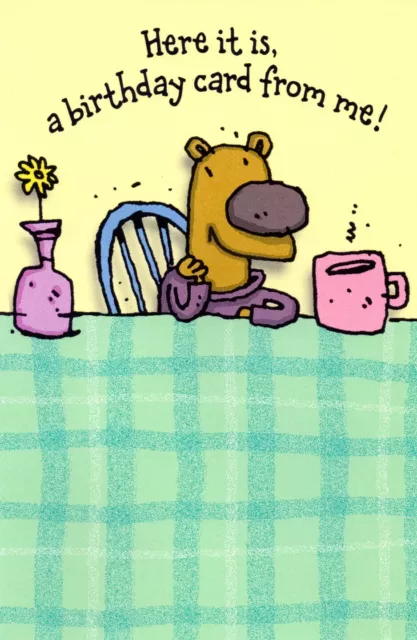 Cute HAPPY BIRTHDAY Card Bear Comic From Me by American Greetings + Envelope