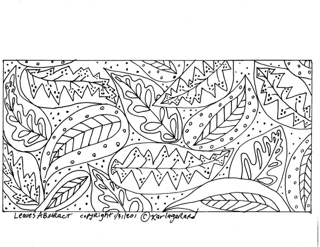 RUG HOOK CRAFT PAPER PATTERN Leaves Abstract FOLK ART PRIMITIVE Karla Gerard