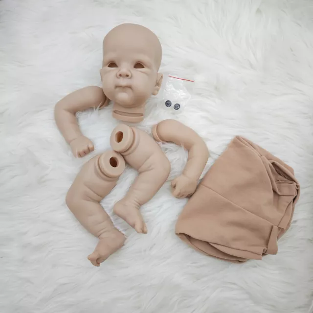 19 inch Unpainted Reborn Doll Kit Baby Boy Girl Cloth Body Blank Mold DIY Toy