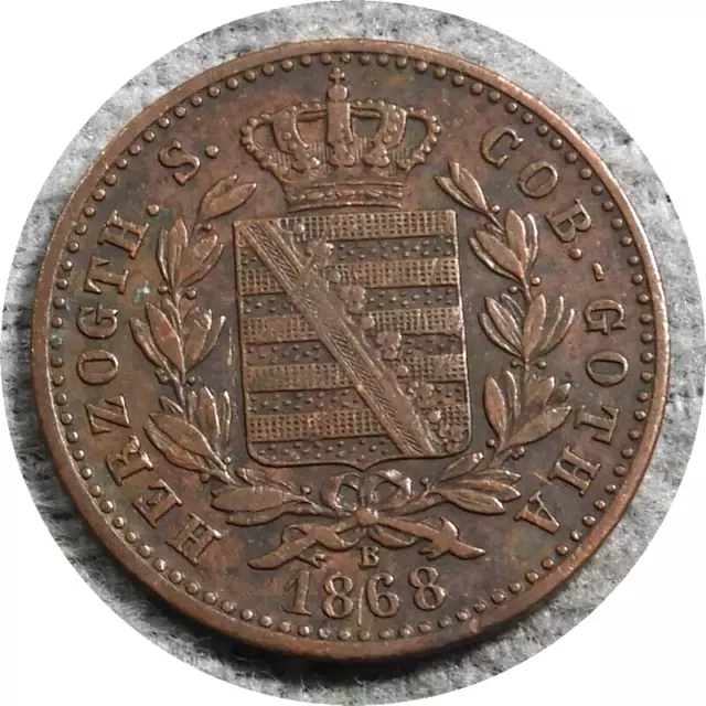 elf Germany Saxe-Coburg-Gotha 1 Pfennig 1868 B