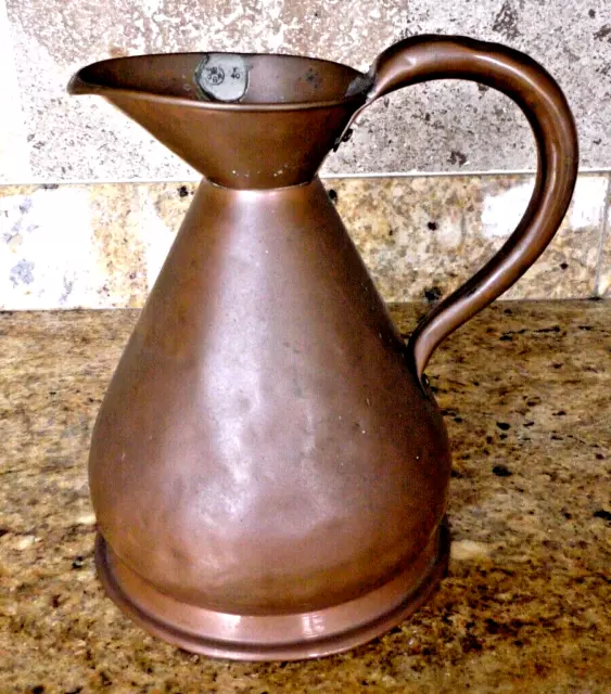 GR Lead Stamp - Copper ALE JUG 1/2 Gallon Antique Harvest Tavern Pitcher Measure