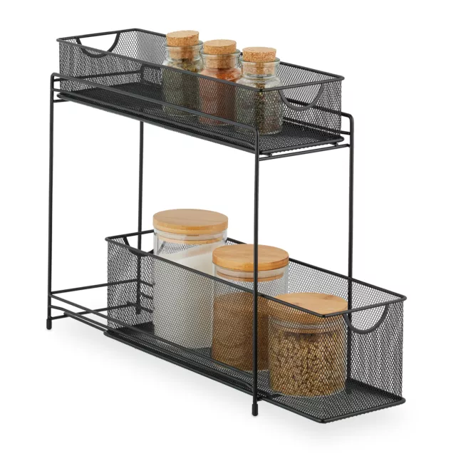 Scaffale Portaspezie Organizer Armadio Cucina Organizzatore Bagno 40x15x46 cm