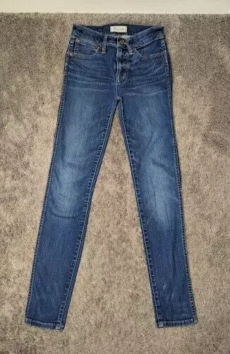 Madewell 9" High-Rise Skinny Jeans Blue Mid Rise Womens 25 Stretch Denim