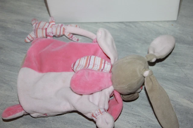 Doudou Et Compagnie Celestine Lapin Marionnette Rose 3