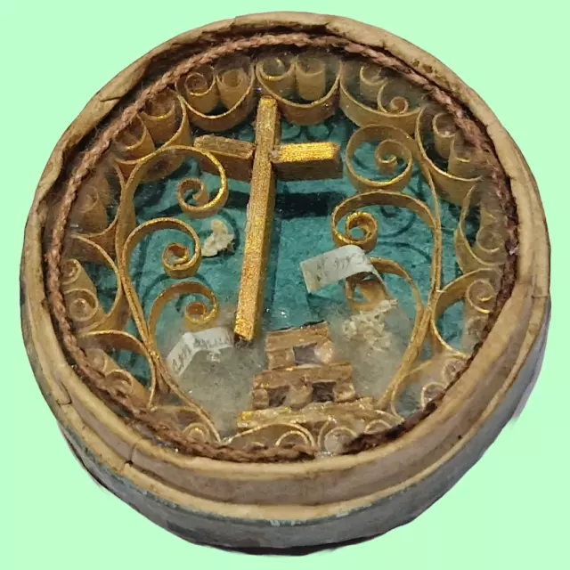 Antique 2 travel reliquary relics Saint Prosper and Saint to identify