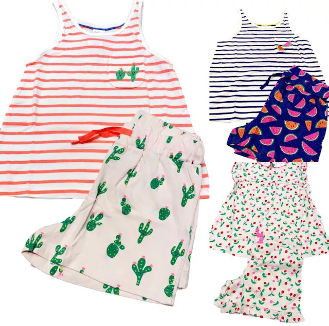 Ex Mini Boden Girls Watermelon Cherry Cactus Vest Top & Shorts  Age 3 - 16 Years