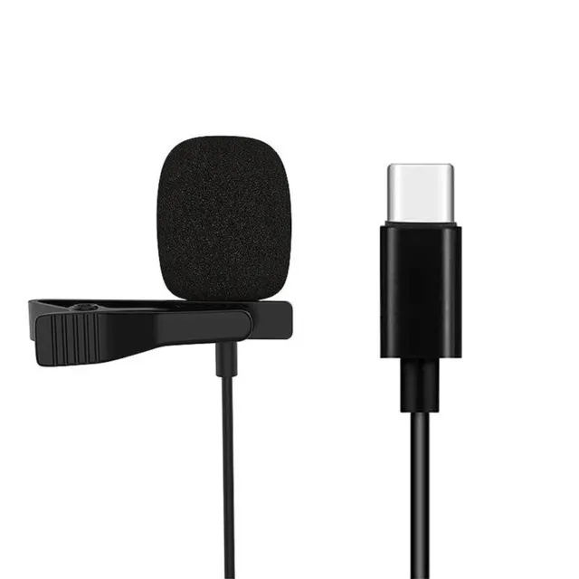 Microphone portable Lavalier mini type C vlogging 1,5 m/5 pieds interviews à cl