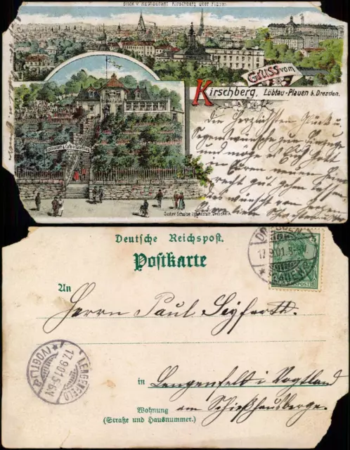 Ansichtskarte Litho AK Löbtau-Dresden Kirchberg Restaurant, Stadt 1901