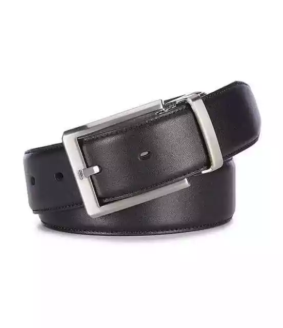 Roundtree & Yorke BLACK Big & Tall Stretch Reversible Belt, 48