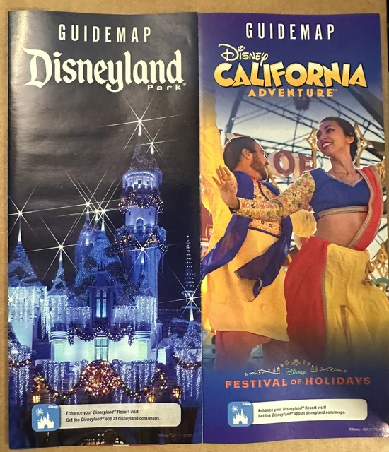 DISNEYLAND DCA PARK Guide Maps Nov Dec Festival of The Holidays Xmas