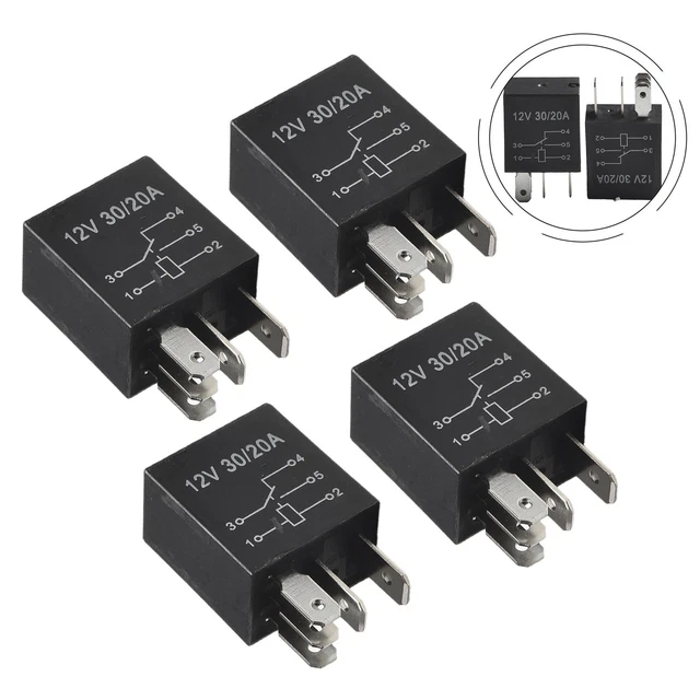 Relais Voiture 12V 20A - 1 Pièce PA66-GF33 - Pour Clignotants, Contrôle électrique, Domotique - 3