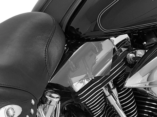 Kuryakyn 1196 Reflective Smoke Saddle Shields Heat Deflectors 08 Harley Touring