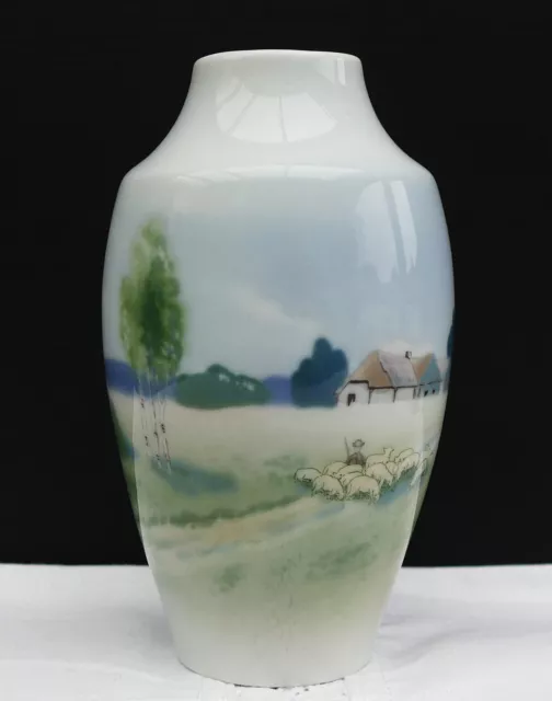 Metzler & Ortloff Jugendstil Vase um 1900 " Schäferszenerie " 13,5 cm !!!