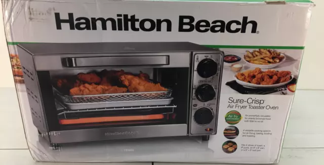 Hamilton Beach 31403 Sure-Crisp 4-Slice Air Fryer Toaster Oven, Stainless Steel