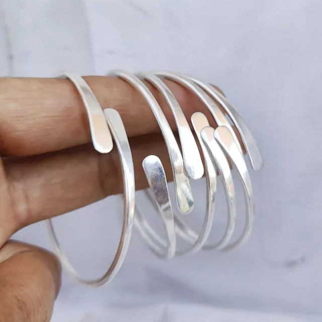 Set Of 7 Solid 925 Sterling Silver Beautiful Handmade Bangle Gift For Her S100