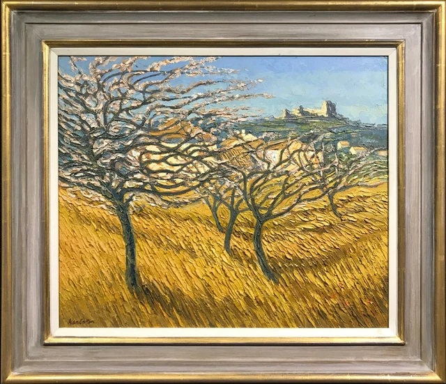 Alan Algodón - Original Pintura Al Óleo - Cherry Orchard, Provence