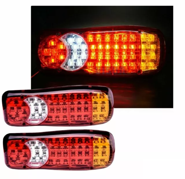 Lot de 2 Feux Arrière LED 12V Lampe 5 Fonctions Remorque Caravane Camion...