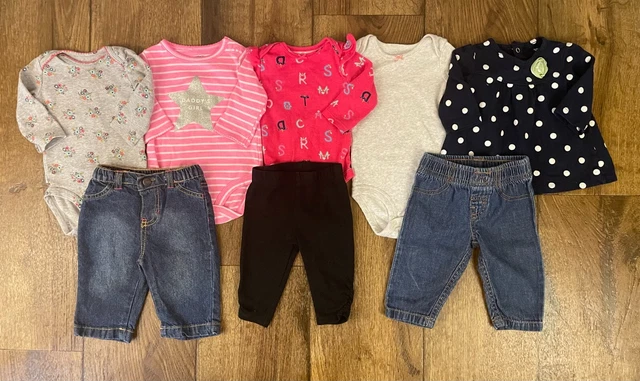 Baby Girl Clothes Lot 3 Months Pants Jeans Shirts Bodysuits Bundle Winter Daddy
