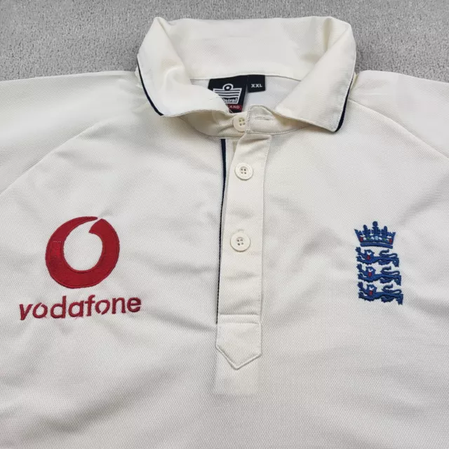 England Cricket Shirt 2XL 2005 Ashes Admiral Vodafone Test ECB Vintage XXL 3