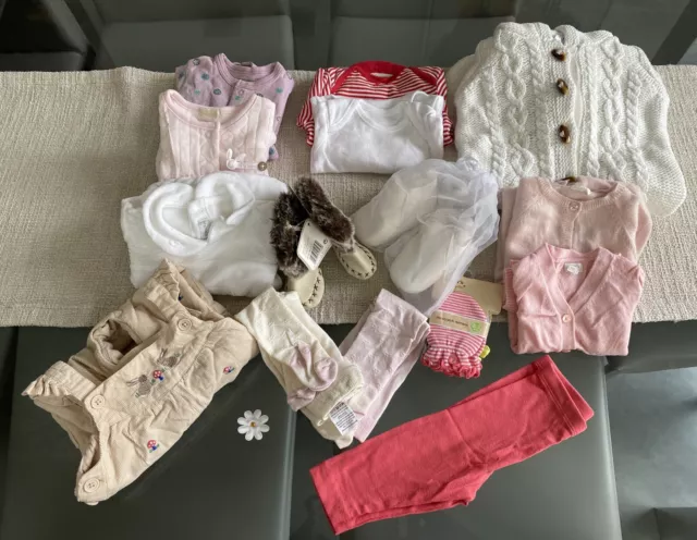 Baby Girls Clothes Bundle Newborn-3 Months inc 100% cashmere all in one.