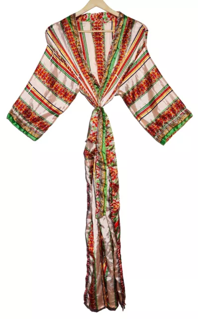 Indian Kimono, Summer Clothing Floral Patchwork Silk Kimono Sexy Dress SR-467