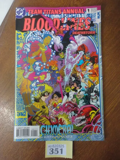 #1 Team Titans Annual BLOOD LINES Deathstorm Chimera / 1984 DC Comics B&B VFNM