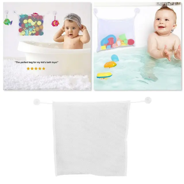 Large Kids Bath Toy Tidy Organiser Bathroom Baby Bath Toy Mesh Net Storage Bag
