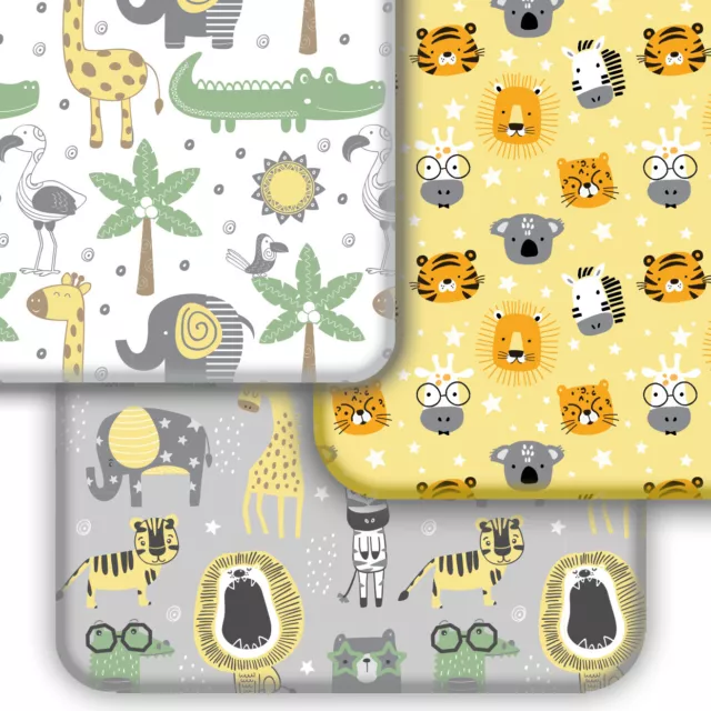 Soft & Stretchy Crib Sheets 3-Pack | Fitted Sheets for Baby Mattress | Safari