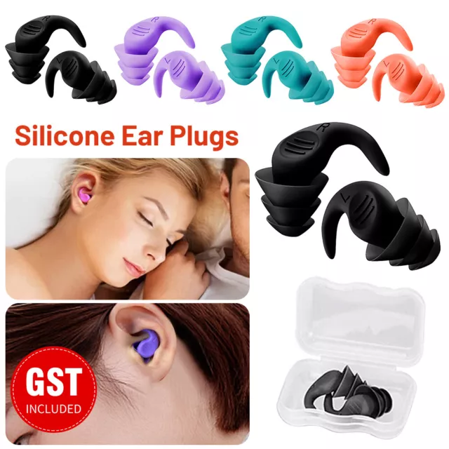 Pair! Soft Silicone Ear Plug Noise Reduction Flexible Reusable Study Sleep Plugs