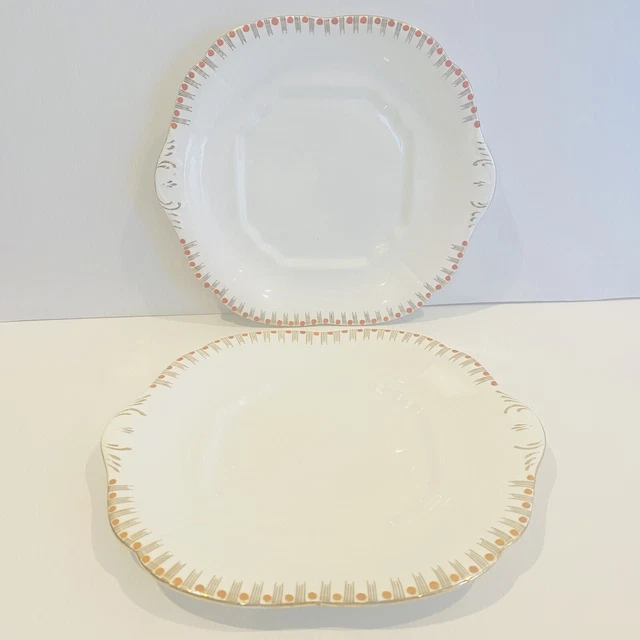Vintage Bundle Serving Plate X2 Bone China Staffordshire England E Hughes & Co