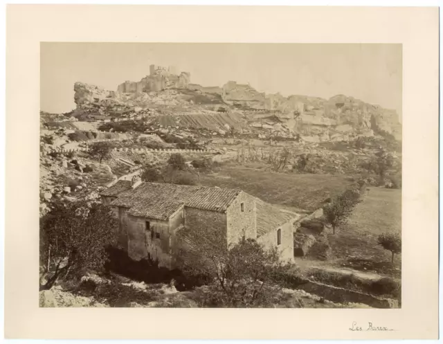 France, Les Baux de Provence vintage albumen print, Les Baux-de-Provence are