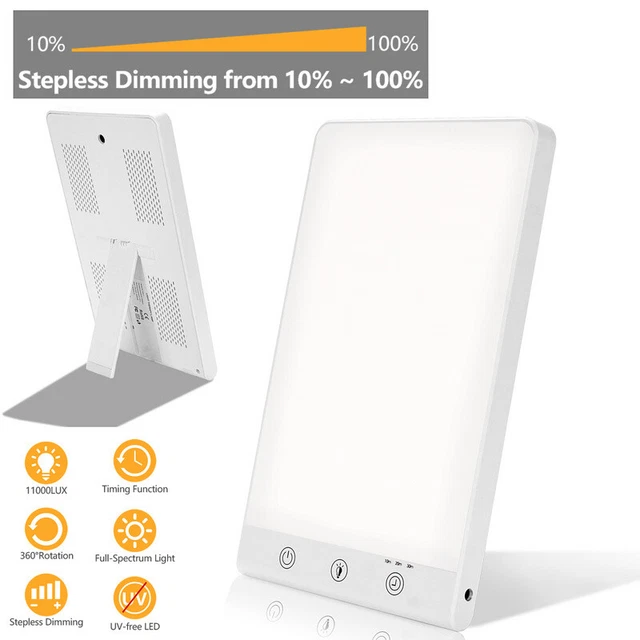 Lámpara de luz diurna terapia de luz control táctil lámpara LED regulable 11000 LUX