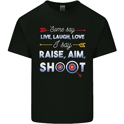 Raise Aim Shoot Funny Archery Archer Mens Cotton T-Shirt Tee Top