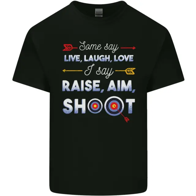 Raise Aim Shoot Funny Archery Archer Mens Cotton T-Shirt Tee Top