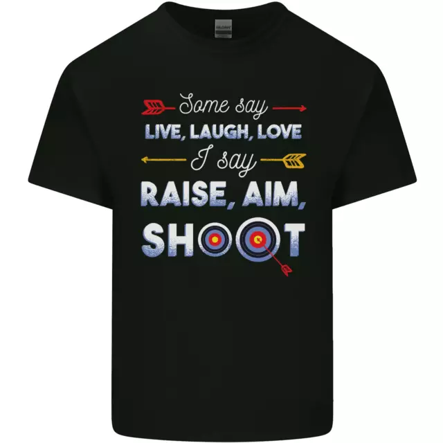 Raise Aim Shoot Funny Archery Archer Mens Cotton T-Shirt Tee Top