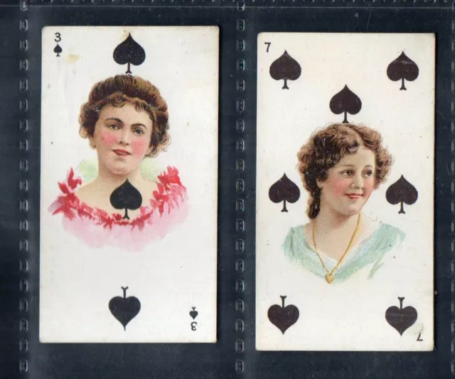 2 x Rare Cigarette cards BAT Beauties p/c inset 1900 Catalog value £ 24.oo #043