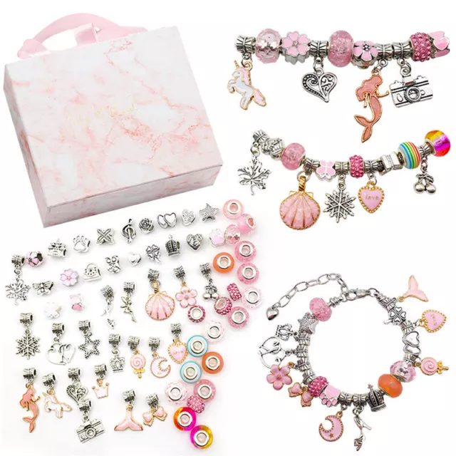 1Set Jewelry Making Kit Charm Bracelet Necklace Present Alloy Beads Set DIY T-EN