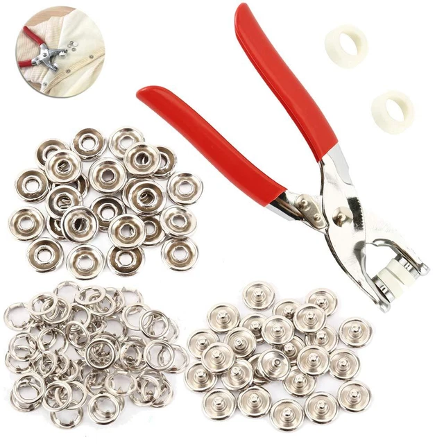 15 Mm Boutons Pression Avec Outils Pince En Métal Pour Cuir, Bricolage, Tissu, Vêtements, Sacs