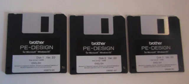 Software de bordado Brother PE-Design versión 2.0 versión 2 para discos Windows 95